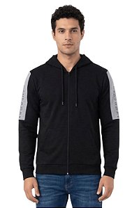 Jaqueta Masculina com Capuz de Moletom Rovitex Preto
