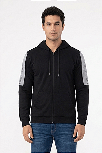 Jaqueta Masculina com Capuz de Moletom Rovitex Preto