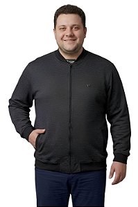 Casaco Blusão Aberto Moletom Denim Preto Manga Longa Com 2 Bolsos Dockston