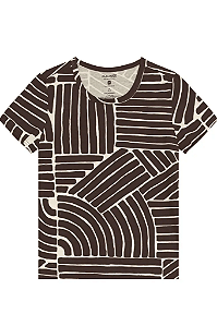 Blusa Feminina Decote Redondo Folhagem Em Algodão malwee