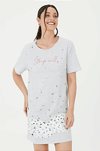 Camisola Feminina Manga Curta Estampada Em Algodão Malwee
