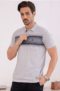 Polo com Bolso Espatulada Textura Linho Dockston