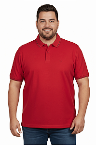 Camisa Polo Manga Curta Essencial Piquet Com Elastano Carmim Dockston