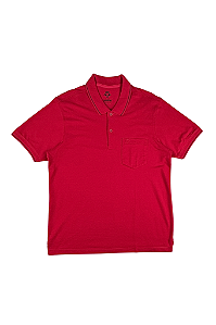 Camisa Polo Com Bolso Essencial Piquet Com Elastano Carmim Dockston