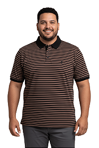 Polo Fio Tinto Meia Manga com Filete Ferreira Mello