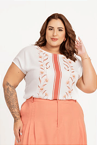Blusa Margaridas Crepe Katarina Capim Rosa