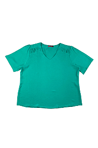 Blusa Meia Manga com Detalhe no Decote Fêmena