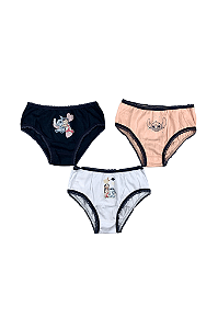 Kit 3 Calcinhas Stitch Infantil Lupo