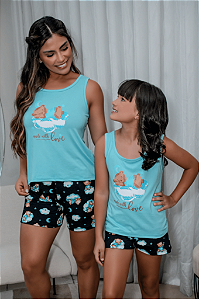 Short Doll Sem Manga com Estampa de Ursinho Di Frangy