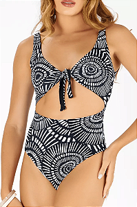 Body Beach Dupla Face Ourico Do Mar Com Abertura Costas e Frente UV 50+ Poliamida