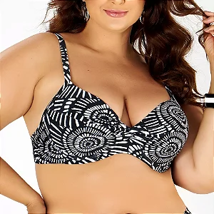 Top Plus Com Nó Estampado Ouriço Do Mar Banho De Mar