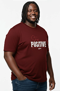 Camiseta Plus Size Meia Manga Stay Positive HF