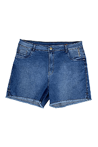 Short Jeans Com Bolsos Barra A Fio Giov Algodão Manifesto