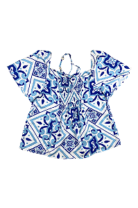 Blusa Mangas Flare Estampada Oliva Manifesto