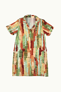 Vestido Manga Curta Vscose Lunender