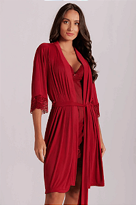 Robe em Liganete com Detalhe em Renda Santa Passion