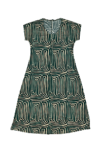 Vestido Simpliciade Japonesa Midi Estampado Cor Do Céu