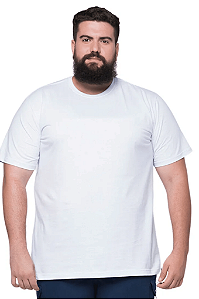 Camiseta Plus Size Básica Lisa Meia Manga Malha 100% Algodão Hf