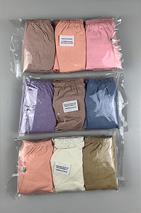 Kit 3 Calcinhas Calçolas Algodão Lisas Sortidas Taurus