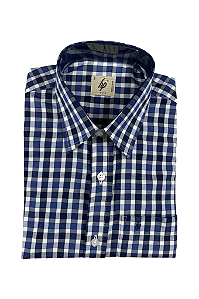 Camisa Social Masculina Manga Curta Xadrez HP Ouro