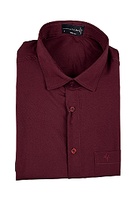 Camisa Social Com Bolso Manga Curta Caw