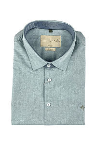 Camisa Social Tricoline Sarjado com Elastano da Caw