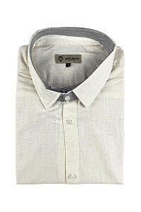 Camisa Plus Size Verano Linho Natural Manga Curta Dockston