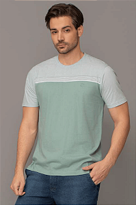 Camiseta Gola Redonda Espatulada com Efeito Sarja Dockston