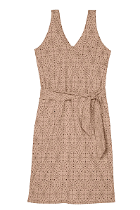 Vestido Midi Feminino Devorê Com Faixa Marialicia