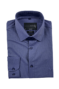 Camisa Social Fil a Fil Regular Ctravate Manga Longa Sem Bolso Caw