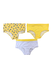 Kit de Calcinha 3 Unidades Algodão Lobinha