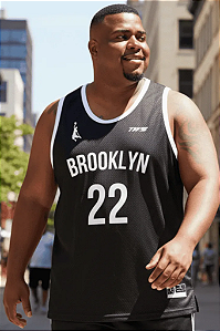 Regata Plus Size Dry-Fit Brooklyn Nets Basquete Pro Street