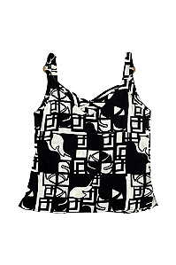 Regata Feminina Reta Decote V Alça Detalhe Argola Em Viscose Malwee