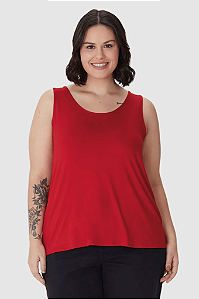 Regata Feminina Plus Size Decote U Alça Larga Em Viscose Stretch Malwee