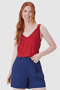 Regata Ampla Feminina Detalhe Alça Em Malha Viscose Stretch Malwee