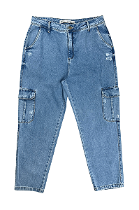 Calça Cargo Feminino Assédio Jeans