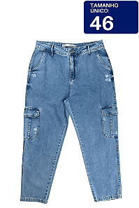 Calça Cargo Feminino Assédio Jeans