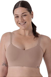Sutiã Plus Size em microfibra com bojo inteiro, sem aros e com laterais largas Dois Rios
