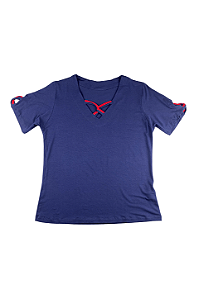 Blusa Feminina Com Detalhes na Manga e no Decote Barrielli