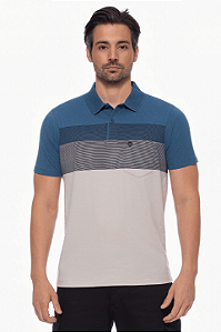 Polo Masculina Clássica com Bolso Listy Safira Dockston