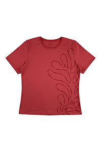 Blusa Feminina em Meia Malha Gola Redonda e Estampa Delicada MariaLícia