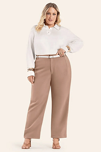 Calça Feminina em Alfaiataria Reta Secret Glam