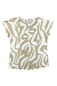 Blusa Feminina Manga Curta Regular Estampada Viscose Malwee