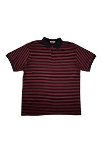 Camisa Polo Masculina Manga Curta Fio Tinto Galao Comum Com Filete Listrada Ferreira Mello