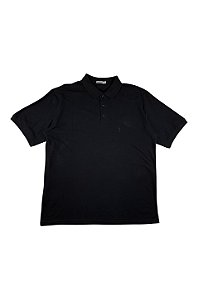 Camisa Polo Masculina Manga Curta Piquet Lisa Preta Tradicional Ferreira Mello