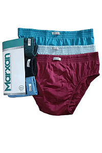 Kit 3 Cuecas Slip Plus Size 100% Algodão Marxan