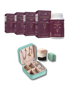 4 Frascos Equilibrium Femme + Porta Joias de presente