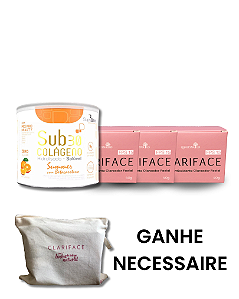 Kit Outubro Rosa:  Clariface + Colágeno Hidrolisado + Necessaire de Presente