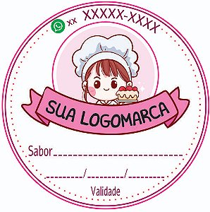 1000 Adesivos Bolo de Pote Personalizado 4x4cm