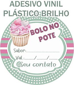 1000 Adesivos Bolo de Pote Personalizado 3x3cm